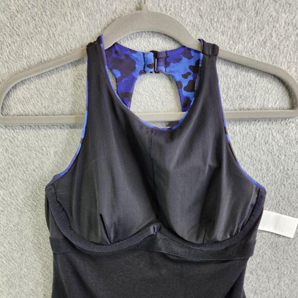 Athleta Tankini Womens 32 B/C Blue Camo Maldives Bra Cup Modest Swimsuit Top - Picture 9 of 16